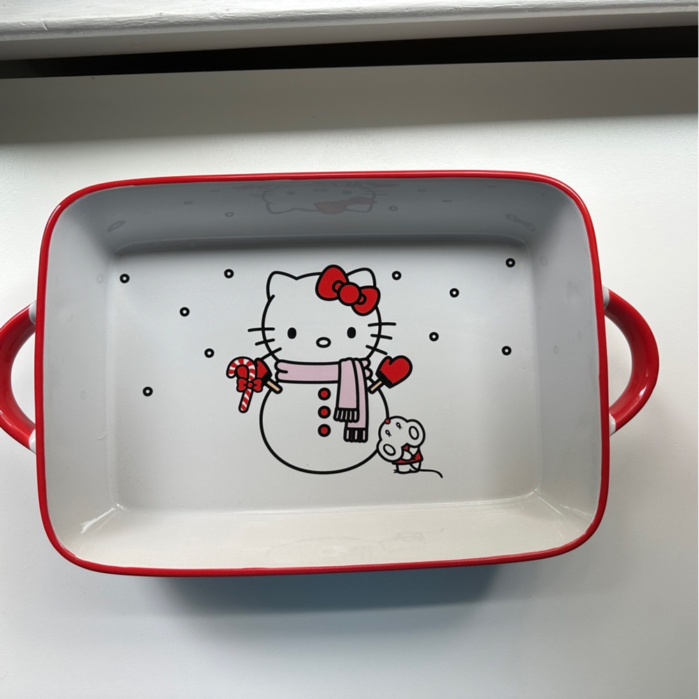 Hello Kitty White Ceramic Dishware Christmas Themed